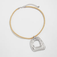 Thumbnail for Chic Flower Spiral Round Square Pendant Necklace - ArtGalleryZen
