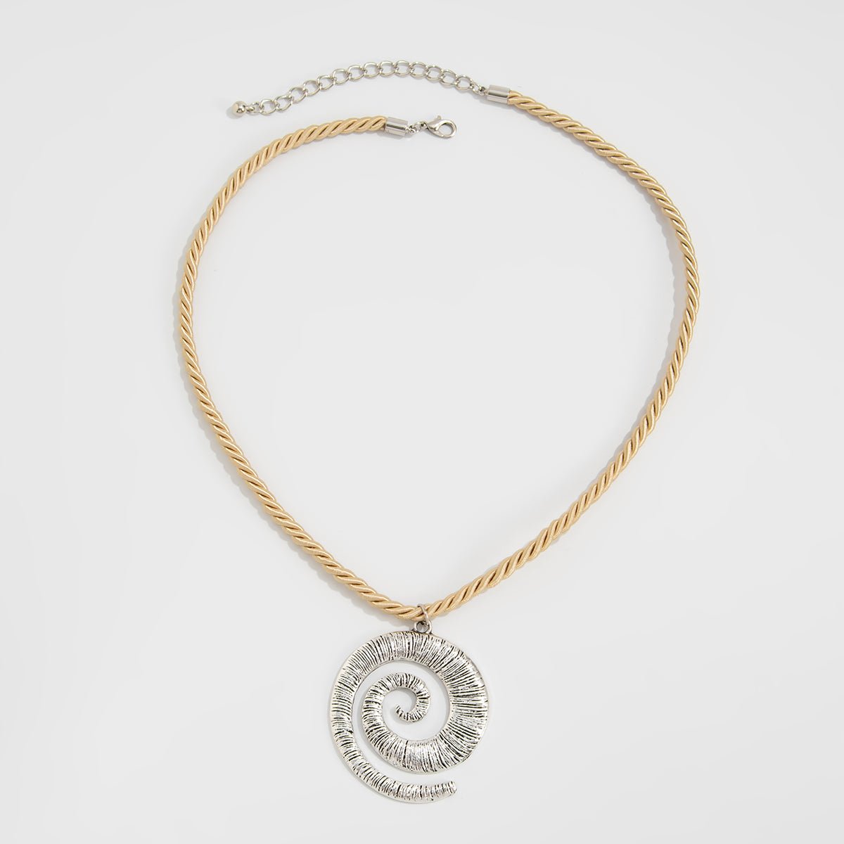 Chic Flower Spiral Round Square Pendant Necklace - ArtGalleryZen