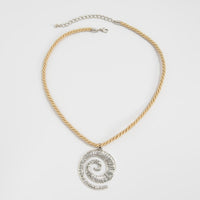 Thumbnail for Chic Flower Spiral Round Square Pendant Necklace - ArtGalleryZen
