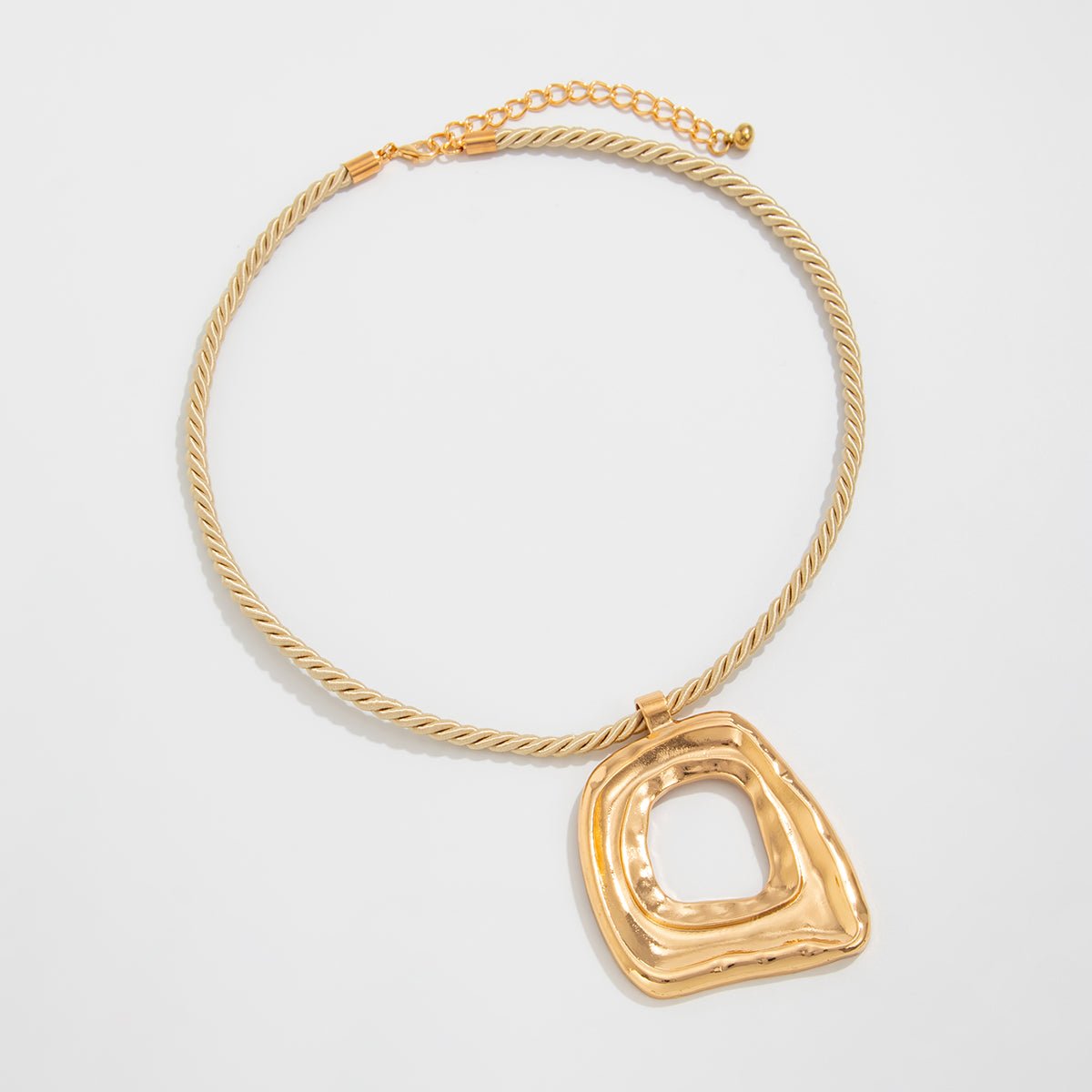 Chic Flower Spiral Round Square Pendant Necklace - ArtGalleryZen