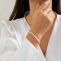 Thumbnail for Chic Gold Silver Plated Braided Chain Bracelet - ArtGalleryZen