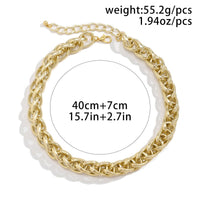 Thumbnail for Chic Gold Silver Plated Chunky Braided Chain Necklace - ArtGalleryZen