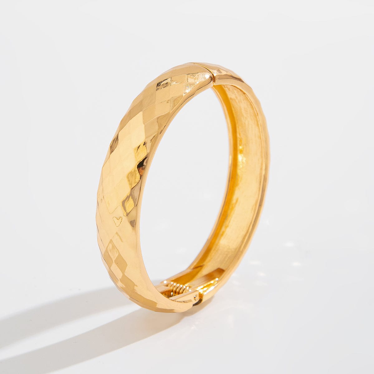 Chic Gold Silver Plated Cut Surface Bangle Bracelet - ArtGalleryZen