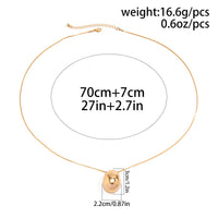 Thumbnail for Chic Gold Silver Plated Oval Pendant Necklace - ArtGalleryZen