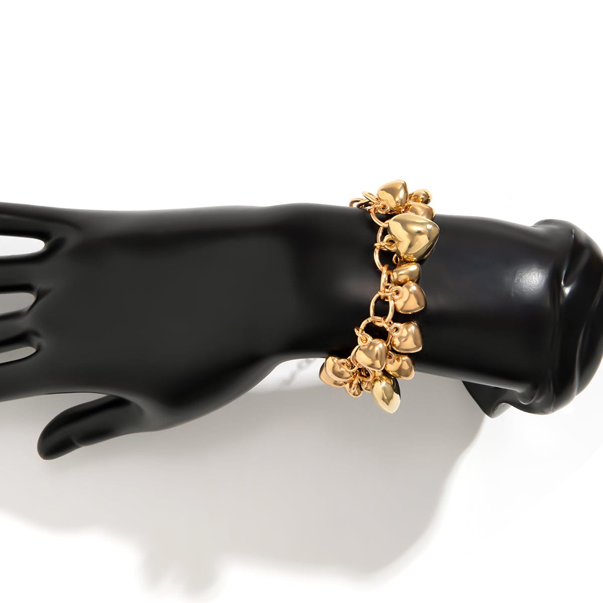 Chic Gold Silver Tone Heart Tassel Cable Chain Bracelet - ArtGalleryZen
