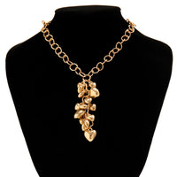 Thumbnail for Chic Gold Silver Tone Heart Tassel Cable Chain Necklace - ArtGalleryZen