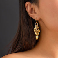 Thumbnail for Chic Gold Silver Tone Heart Tassel Earrings - ArtGalleryZen