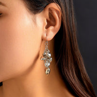 Thumbnail for Chic Gold Silver Tone Heart Tassel Earrings - ArtGalleryZen