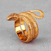Thumbnail for Chic Gold Silver Tone Stainless Steel Snake Ring - ArtGalleryZen