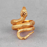 Thumbnail for Chic Gold Silver Tone Stainless Steel Snake Ring - ArtGalleryZen
