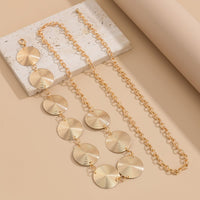 Thumbnail for Chic Gold Silver Tone Threaded Round Disk Waist Chain - ArtGalleryZen
