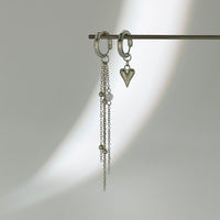 Thumbnail for Chic Heart Tassel Huggie Hoop Earrings - ArtGalleryZen