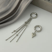 Thumbnail for Chic Heart Tassel Huggie Hoop Earrings - ArtGalleryZen