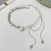 Thumbnail for Chic Heart Tassel Turquoise Stone Beaded Chain Necklace - ArtGalleryZen