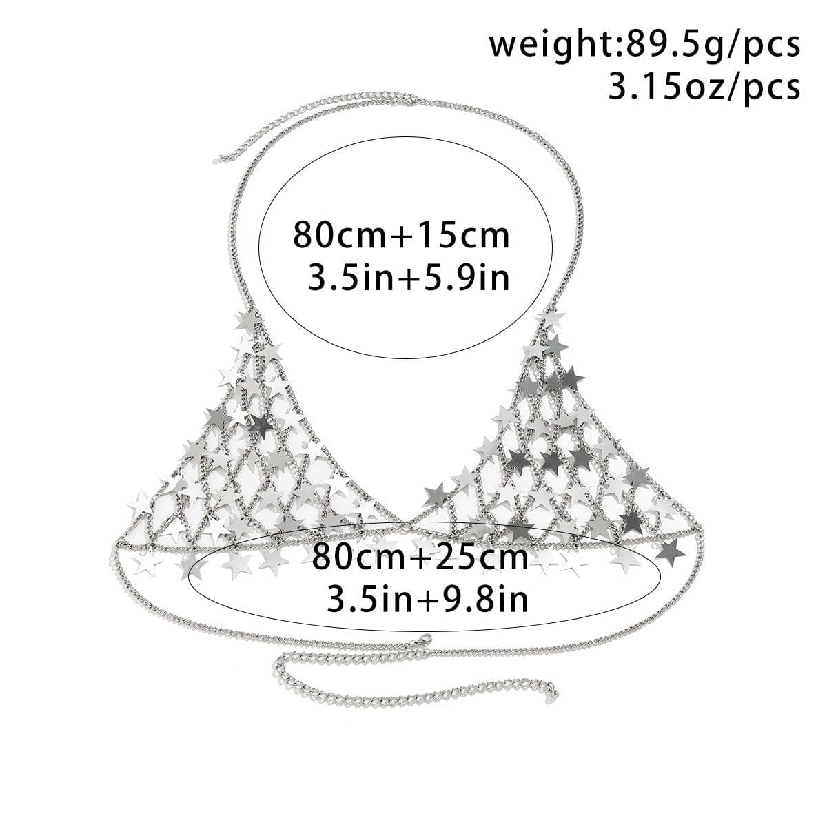 Chic Hollowed-Out Backless Star Sequins Chain Bra - ArtGalleryZen