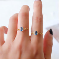 Thumbnail for Chic Hollowed-out Sea Blue Topaz Ring - ArtGalleryZen