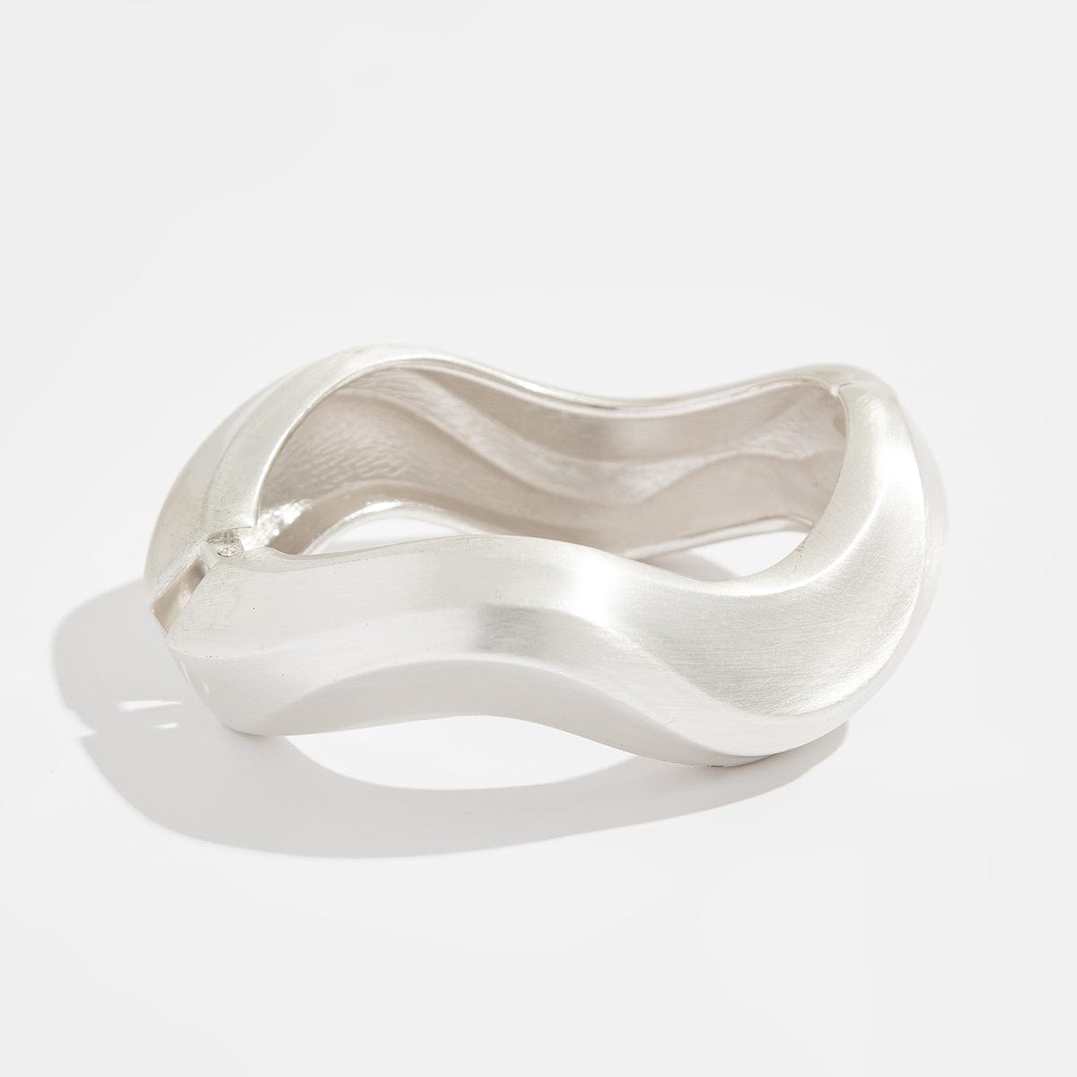 Chic Irregular Curved Frosted Bangle Bracelet - ArtGalleryZen