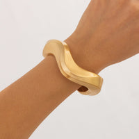 Thumbnail for Chic Irregular Curved Frosted Bangle Bracelet - ArtGalleryZen