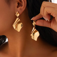 Thumbnail for Chic Irregular Pleated Square Dangle Earrings - ArtGalleryZen