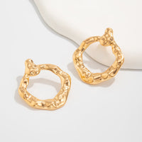 Thumbnail for Chic Irregular Textured Hoop Stud Earrings - ArtGalleryZen