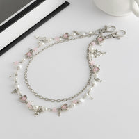 Thumbnail for Chic Layered Bowknot Charm Pearl Heart Glass Bead Trouser Chain - ArtGalleryZen