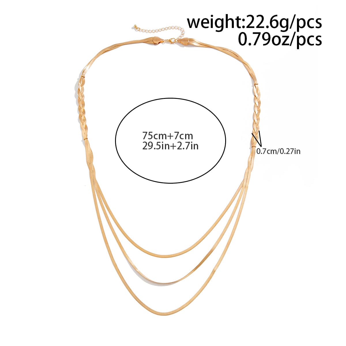 Chic Layered Cross Herringbone Chain Necklace - ArtGalleryZen