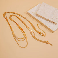 Thumbnail for Chic Layered Cross Herringbone Chain Necklace - ArtGalleryZen