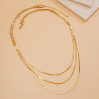 Thumbnail for Chic Layered Cross Herringbone Chain Necklace - ArtGalleryZen