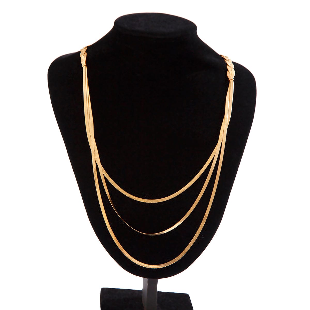 Chic Layered Cross Herringbone Chain Necklace - ArtGalleryZen