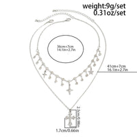 Thumbnail for Chic Layered Cross Star Tassel Rhinestone Chain Necklace Set - ArtGalleryZen