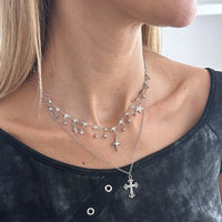 Thumbnail for Chic Layered Cross Star Tassel Rhinestone Chain Necklace Set - ArtGalleryZen