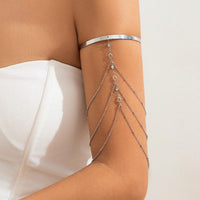 Thumbnail for Chic Layered Crystal Inlaid Saturn Chain Tassel Arm Cuff - ArtGalleryZen