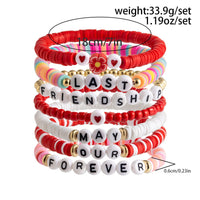 Thumbnail for Chic Layered Flower Letter Polymer Clay Beaded Friendship Bracelet Set - ArtGalleryZen