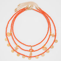 Thumbnail for Chic Layered Mermaid Shell Starfish Tassel Seed Bead Necklace Set - ArtGalleryZen