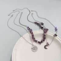 Thumbnail for Chic Layered Sun Moon Pendant Turquoise Stone Stackable Necklace Set - ArtGalleryZen