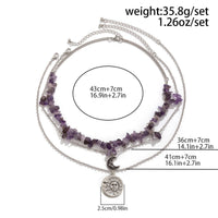 Thumbnail for Chic Layered Sun Moon Pendant Turquoise Stone Stackable Necklace Set - ArtGalleryZen