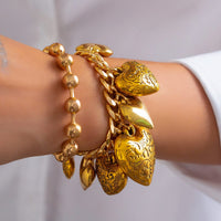 Thumbnail for Chic Layered Textured Heart Tassel Ball Chain Bracelet Set - ArtGalleryZen