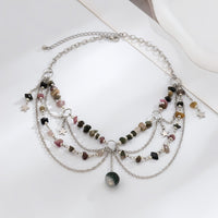 Thumbnail for Chic Layered Turquoise Stone Tassel Necklace - ArtGalleryZen