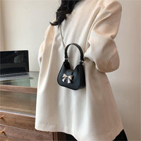 Thumbnail for Chic Metallic Bowknot Leather Shoulder Crossbody Bag - ArtGalleryZen