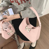 Thumbnail for Chic Metallic Bowknot Leather Shoulder Crossbody Bag - ArtGalleryZen