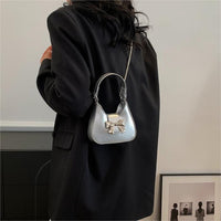 Thumbnail for Chic Metallic Bowknot Leather Shoulder Crossbody Bag - ArtGalleryZen