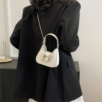 Thumbnail for Chic Metallic Bowknot Leather Shoulder Crossbody Bag - ArtGalleryZen