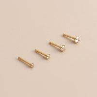 Thumbnail for Chic Minimalist Cubic Zirconia Stainless Steel Nose Piercing Nose Stud - ArtGalleryZen