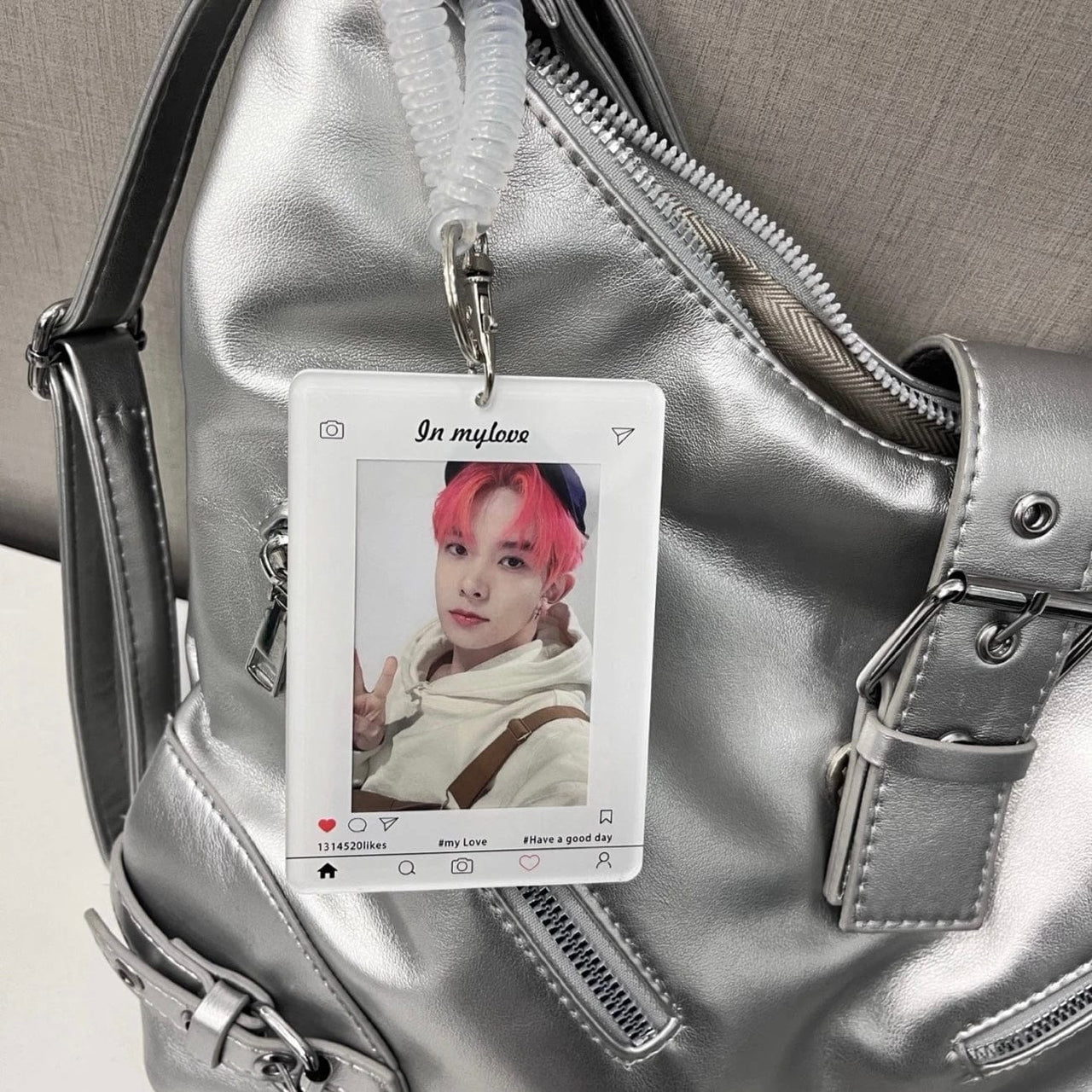 Chic My Love Kpop Keychain Acrylic Photocard Holder - ArtGalleryZen