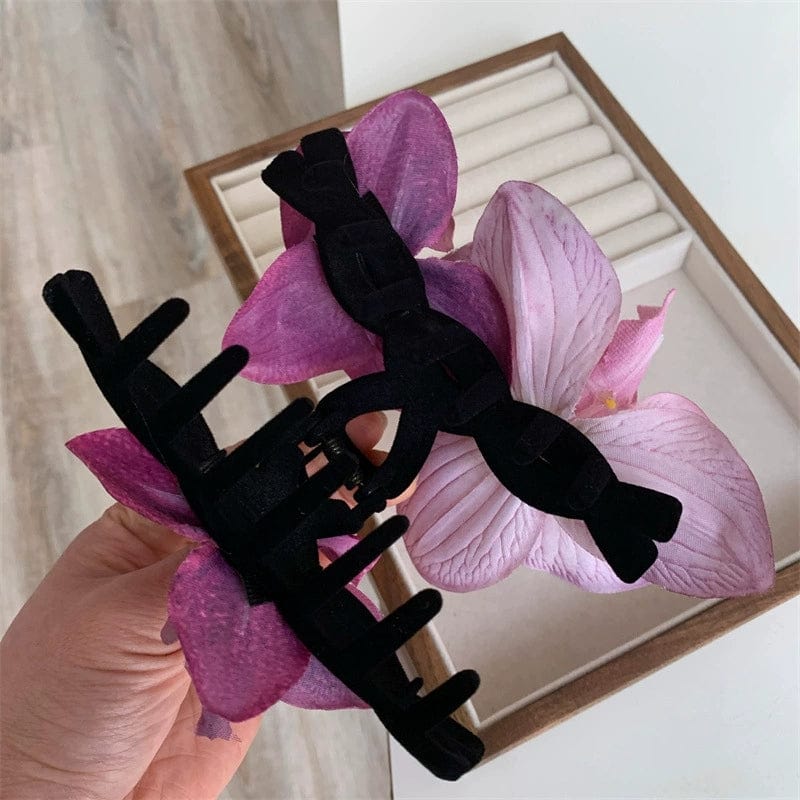 Chic Orchid Flower Claw Clip Hair Clip - ArtGalleryZen