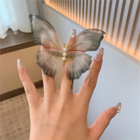 Thumbnail for Chic Pearl Charm Sheer Mesh Butterfly Hair Clip - ArtGalleryZen