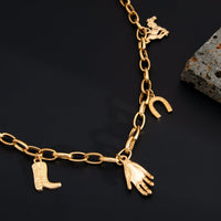 Thumbnail for Chic Pearl Inlaid Cross Cowboy Hat Cactus Pendant Trouser Chain - ArtGalleryZen