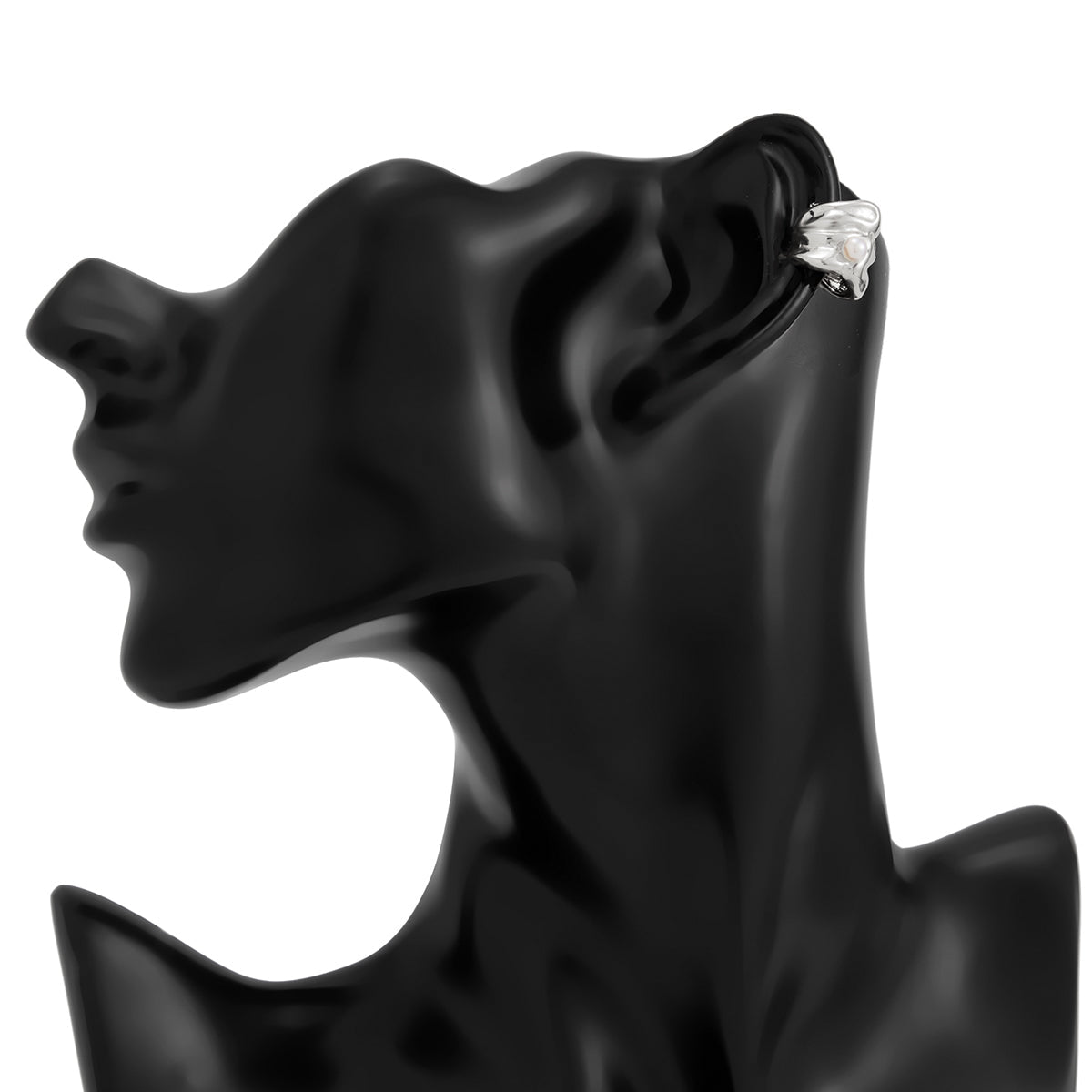 Chic Pearl Inlaid Pleated Ear Wrap Earring - ArtGalleryZen