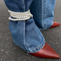 Thumbnail for Chic Pearl Long Chain Anklet - ArtGalleryZen