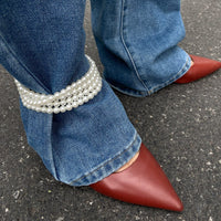 Thumbnail for Chic Pearl Long Chain Anklet - ArtGalleryZen